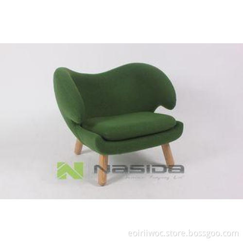 Finn Juhl Pelikan Fabric Living Room Lounge Chairs with Sol
